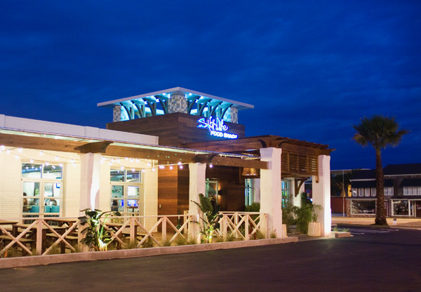 Side view of self life restaurant in the night